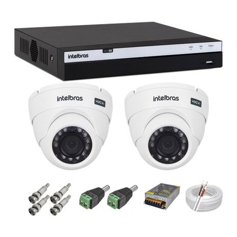 Kit CFTV 2 Câmeras de Segurança Dome Intelbras 1080P VHD 3220D + Dvr Intelbras 3004 + Acessórios Menor preço em Kit CFTV 2 Câmeras de Segurança Dome Intelbras 1080P VHD 3220D + Dvr Intelbras 3004 + Acessórios
