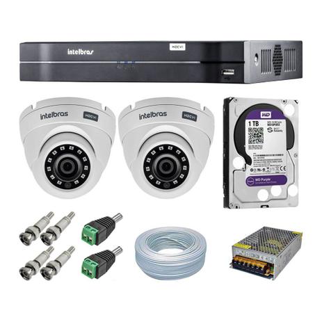 Kit CFTV 2 Câmeras Dome Intelbras 720P VHD 3120D + Dvr Intelbras 1004 + HD WD 1 Tera Purple + Acessórios é boa?