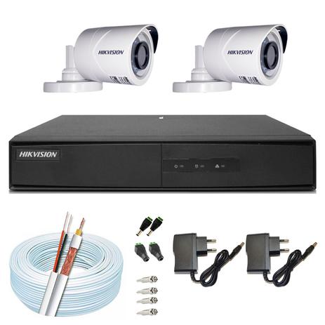 Kit Cftv 2 Câmeras Full Hd 1080p 2mp Hikvision Ds-7204 S/ Hd Menor preço em Kit Cftv 2 Câmeras Full Hd 1080p 2mp Hikvision Ds-7204 S/ Hd