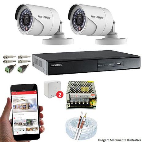 Kit CFTV 2 Câmeras Hikvision DVR 4 canais DS-7204 Acessórios é boa?