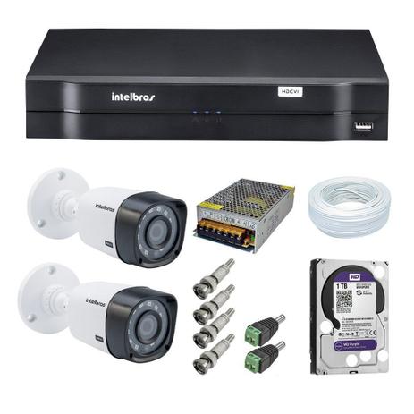 Kit CFTV 2 Câmeras Intelbras 720P VHD 1120B + Dvr Intelbras 1004 + HD WD 1 Tera Purple + Acessórios Menor preço em Kit CFTV 2 Câmeras Intelbras 720P VHD 1120B + Dvr Intelbras 1004 + HD WD 1 Tera Purple + Acessórios