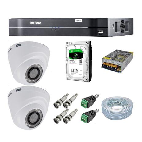 Kit CFTV 2 Câmeras Segurança Intelbras 720P VHD 1120D + Dvr Intelbras MHDX 1004 + HD Seagate 500GB + Acessórios Menor preço em Kit CFTV 2 Câmeras Segurança Intelbras 720P VHD 1120D + Dvr Intelbras MHDX 1004 + HD Seagate 500GB + Acessórios