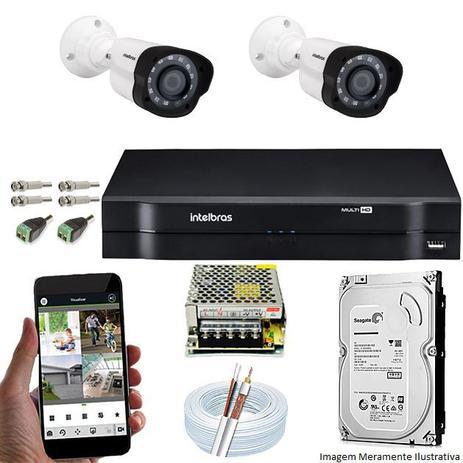Kit Cftv 2 Câmeras VM 1120B Bullet G4 720p Dvr 4 Canais Intelbras MHDX + HD 500GB Menor preço em Kit Cftv 2 Câmeras VM 1120B Bullet G4 720p Dvr 4 Canais Intelbras MHDX + HD 500GB