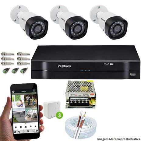 Kit Cftv 3 Câmeras 720p IR BULLET 3130B Dvr 4 Canais Intelbras 5 em 1 + ACESSORIOS é boa?