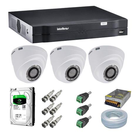 Kit CFTV 3 Câmeras Segurança 720P Intelbras VHD 1220D + Dvr Intelbras MHDX 1004 + HD Seagate 500GB + Acessorios é boa?