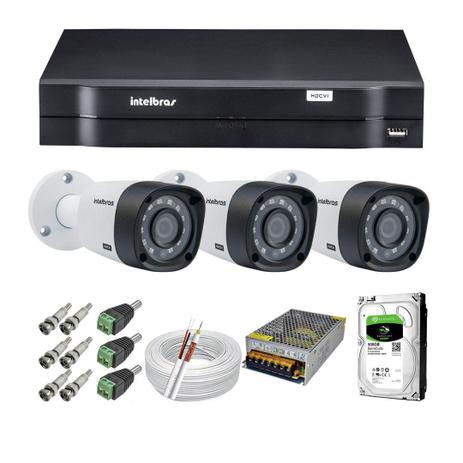 Kit CFTV 3 Câmeras Segurança Intelbras 720P VHD 3130B + Dvr Intelbras 1004 + HD 500GB + Acessórios é boa?