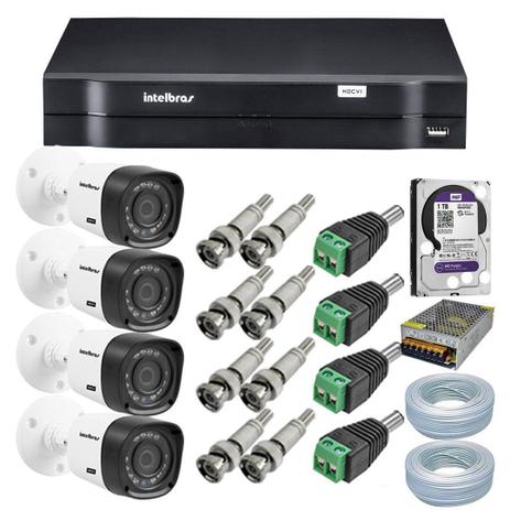 Kit CFTV 4 Câmeras Intelbras 720P VHD 1120B G4 + Dvr Intelbras 1004 + HD WD 1 Tera Purple + Acessórios é boa?