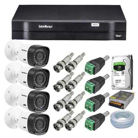 Kit CFTV 4 Câmeras Intelbras VHD 1010B + Dvr Intelbras 1008 + Acessórios é boa?