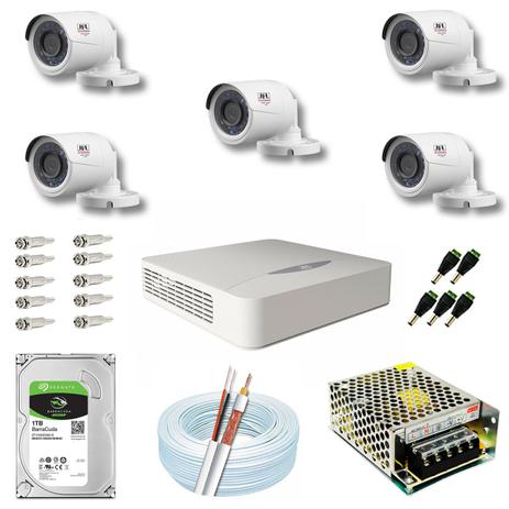 Kit Cftv 5 Câmeras Jfl Multi Hd 720p 1mp Dvr 08 Ch Dhd-2108n Menor preço em Kit Cftv 5 Câmeras Jfl Multi Hd 720p 1mp Dvr 08 Ch Dhd-2108n