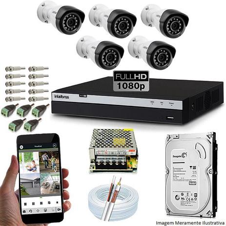 Kit Cftv 5 Câmeras VMH 1220B 1080p 3,6mm DVR Intelbras MHDX 3108 + HD 1TB é boa?