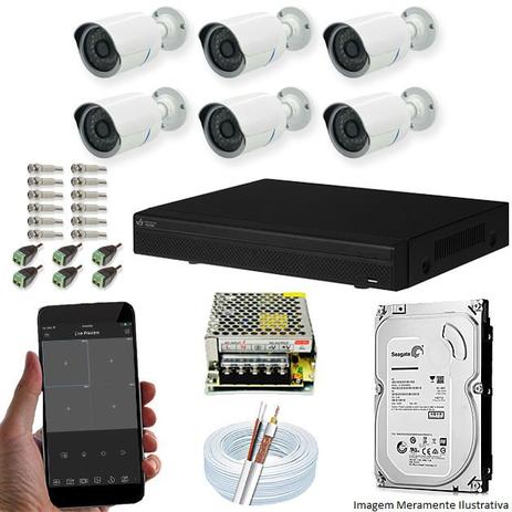 Kit Cftv 6 Câmeras AHD-M 720P 3,6MM Dvr 8 Canais Visionbras XVR 720p + HD 320GB Menor preço em Kit Cftv 6 Câmeras AHD-M 720P 3,6MM Dvr 8 Canais Visionbras XVR 720p + HD 320GB