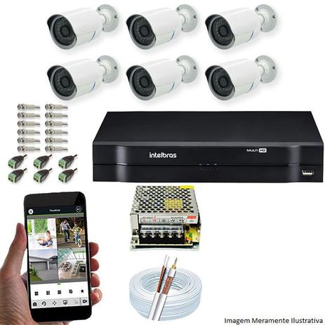 Kit Cftv 6 Câmeras AHD-M 720p Dvr 8 Canais MHDX Intelbras 5 em 1 + ACESSORIOS Menor preço em Kit Cftv 6 Câmeras AHD-M 720p Dvr 8 Canais MHDX Intelbras 5 em 1 + ACESSORIOS