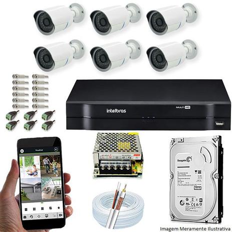 Kit Cftv 6 Câmeras AHD-M 720p Dvr 8 Canais MHDX Intelbras 5 em 1 + HD 1TB Menor preço em Kit Cftv 6 Câmeras AHD-M 720p Dvr 8 Canais MHDX Intelbras 5 em 1 + HD 1TB