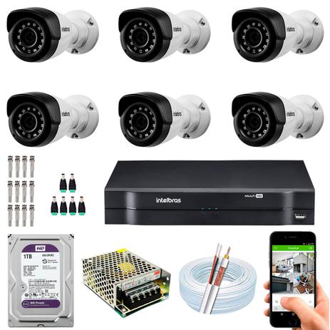 Kit Cftv 6 Câmeras Multi Hd Intelbras 1120b Dvr 1008 Purple Menor preço em Kit Cftv 6 Câmeras Multi Hd Intelbras 1120b Dvr 1008 Purple