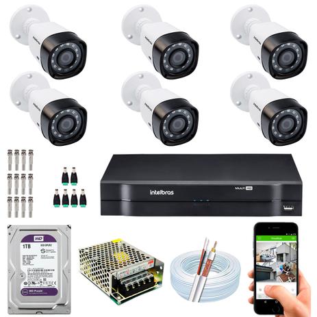 Kit Cftv 6 Câmeras Multi Hd Intelbras Mhdx 1008 1tb Purple Menor preço em Kit Cftv 6 Câmeras Multi Hd Intelbras Mhdx 1008 1tb Purple