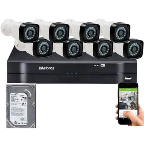 Kit Cftv 8 Cameras Segurança Hd Dvr Intelbras mhdx Full HD C/ HD Menor preço em Kit Cftv 8 Cameras Segurança Hd Dvr Intelbras mhdx Full HD C/ HD