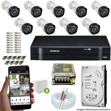 Kit Cftv 9 Câmeras VHD 3130B 720P 3,6mm DVR Intelbras MHDX 1116 + HD 1 TB Menor preço em Kit Cftv 9 Câmeras VHD 3130B 720P 3,6mm DVR Intelbras MHDX 1116 + HD 1 TB