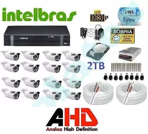 Kit Cftv Ahd 16 Camera 720p Hd Ir+dvr 16 Canais Intelbras - Dvr Intelbrás Menor preço em Kit Cftv Ahd 16 Camera 720p Hd Ir+dvr 16 Canais Intelbras - Dvr Intelbrás