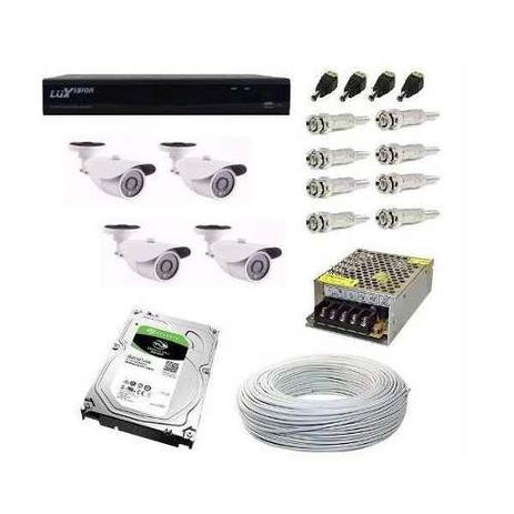 Kit Cftv Dvr 4 Cameras Hd 960p 2mp Dvr Luxvision 5x1 Com Hd Menor preço em Kit Cftv Dvr 4 Cameras Hd 960p 2mp Dvr Luxvision 5x1 Com Hd