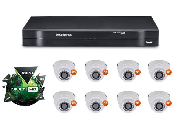 Kit CFTV DVR Stand Alone com 8 Câmeras Multi HD Intelbras Menor preço em Kit CFTV DVR Stand Alone com 8 Câmeras Multi HD Intelbras