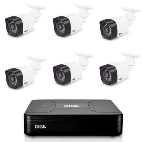 Kit Cftv Giga DVR Gs0082 Com 6 Cameras de Segurança Gs0020 Menor preço em Kit Cftv Giga DVR Gs0082 Com 6 Cameras de Segurança Gs0020