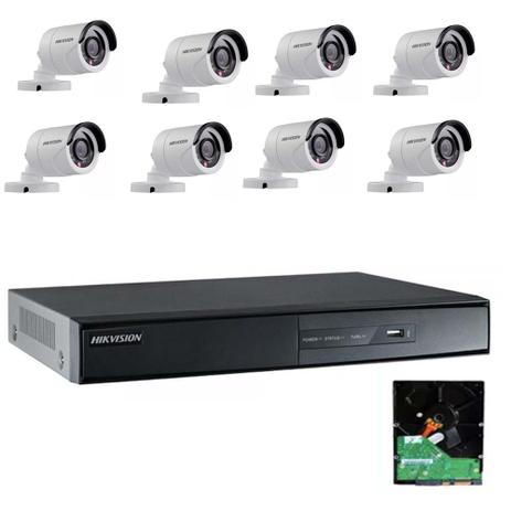 Kit Cftv Hikvision DVR 8C 720p + 8 Câmeras 720p + HD 1 Tb Menor preço em Kit Cftv Hikvision DVR 8C 720p + 8 Câmeras 720p + HD 1 Tb