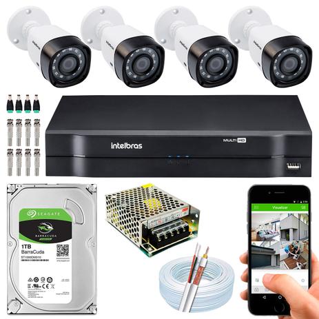 Kit CFTV Intelbras 04 Câmeras VHD 3130 B G4 MHDX 1008 1TB Menor preço em Kit CFTV Intelbras 04 Câmeras VHD 3130 B G4 MHDX 1008 1TB