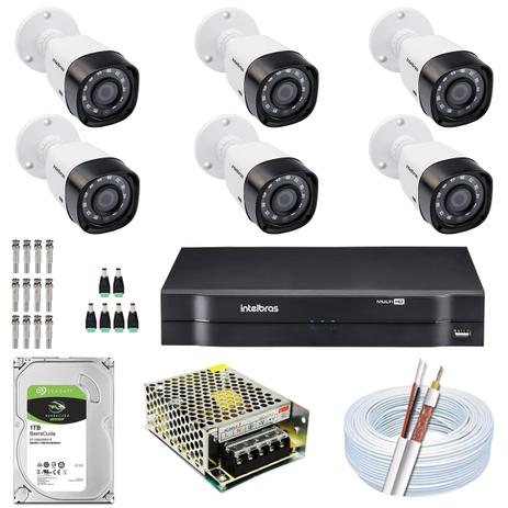 Kit CFTV Intelbras 06 Câmeras VHD 1010 B G4 DVR 1008 Menor preço em Kit CFTV Intelbras 06 Câmeras VHD 1010 B G4 DVR 1008