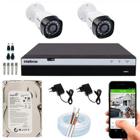 Kit Cftv Intelbras 2 Câmeras 20m Vhd 1120 B G4 Dvr 04 Canais Menor preço em Kit Cftv Intelbras 2 Câmeras 20m Vhd 1120 B G4 Dvr 04 Canais
