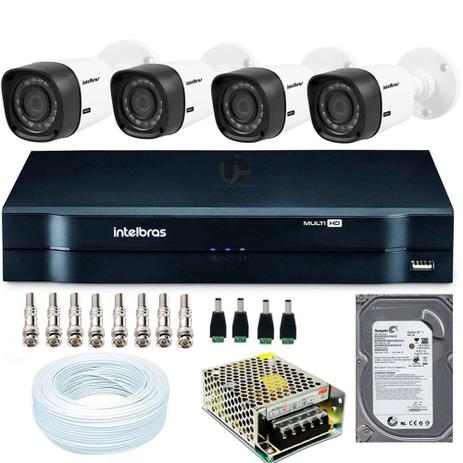 Kit Cftv Intelbras Dvr Mhdx 1004 G3 4 Câmera VHD 1010B G4 Menor preço em Kit Cftv Intelbras Dvr Mhdx 1004 G3 4 Câmera VHD 1010B G4