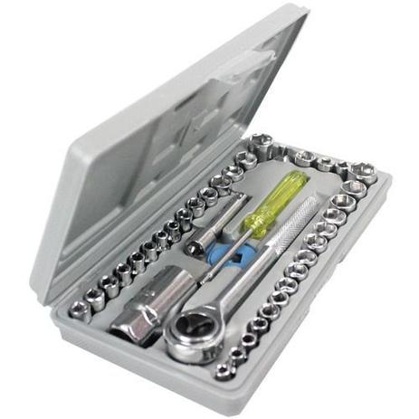 Kit chave catraca reversível jogo de soquetes 39 peças - Aiwa Menor preço em Kit chave catraca reversível jogo de soquetes 39 peças - Aiwa