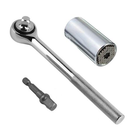 Kit Chave Soquete Universal Inteligente 7 A 19mm + Multidimensional Gator Grip - G/G - Bmax Menor preço em Kit Chave Soquete Universal Inteligente 7 A 19mm + Multidimensional Gator Grip - G/G - Bmax