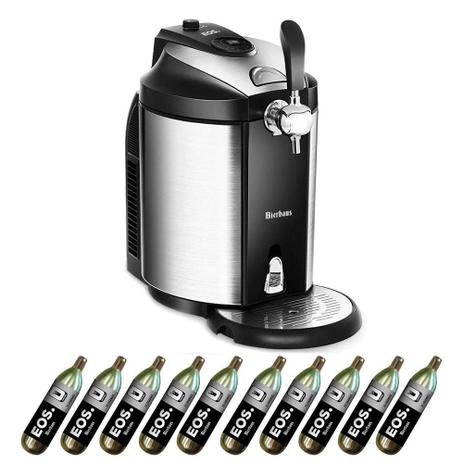 Kit Chopeira EOS Bierhaus Inox 5 Litros com Keg e 10 Cilindros de CO2 Alimentício 110V 110V Menor preço em Kit Chopeira EOS Bierhaus Inox 5 Litros com Keg e 10 Cilindros de CO2 Alimentício 110V 110V