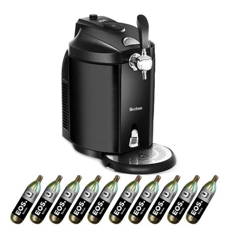 Kit Chopeira EOS Bierhaus Titanium 5 Litros com Keg e 10 Cilindros de CO2 Alimentício 110V 110V Menor preço em Kit Chopeira EOS Bierhaus Titanium 5 Litros com Keg e 10 Cilindros de CO2 Alimentício 110V 110V