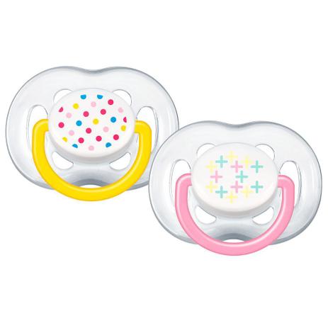 Kit Chupetas Freeflow Fase 2 - Rosa e Amarelo - Philips Avent Menor preço em Kit Chupetas Freeflow Fase 2 - Rosa e Amarelo - Philips Avent