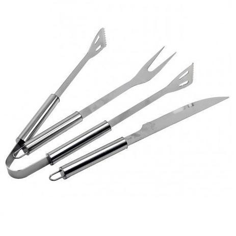 Kit churrasco 3 peças garfo, faca e pinça em inox - Camarim móveis é boa?