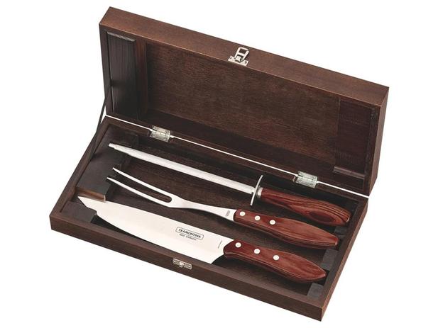 Kit churrasco 4 pcs polywood vermelho sortidos com laminas de aco inox e cabos de madeira tramontina Menor preço em Kit churrasco 4 pcs polywood vermelho sortidos com laminas de aco inox e cabos de madeira tramontina