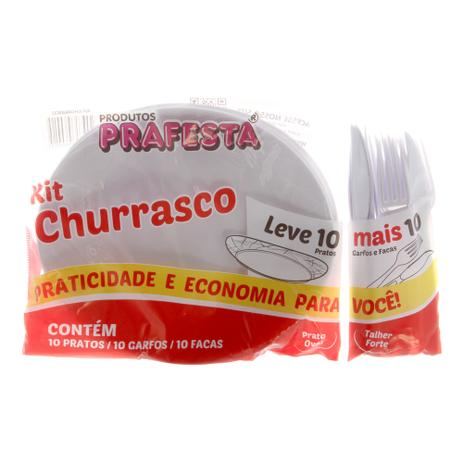 Kit Churrasco Descartável para Refeição Branco com 10 Pratos, 10 Garfos e 10 Facas Prafesta Menor preço em Kit Churrasco Descartável para Refeição Branco com 10 Pratos, 10 Garfos e 10 Facas Prafesta