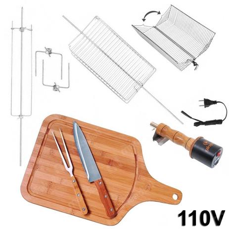 Kit Churrasco Espeto Giratorio 110v Girofest Master + Tabua de Carne com Garfo e Faca Menor preço em Kit Churrasco Espeto Giratorio 110v Girofest Master + Tabua de Carne com Garfo e Faca