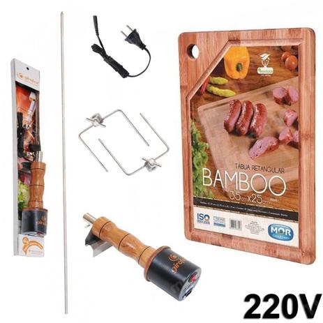 Kit Churrasco Espeto Giratorio Eletrico Girofest 220v + Tabua em Bambu Menor preço em Kit Churrasco Espeto Giratorio Eletrico Girofest 220v + Tabua em Bambu