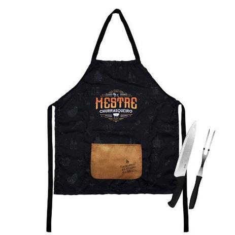 Kit Churrasco Mestre Churrasqueiro Avental Garfo E Faca - Kathavento é boa?