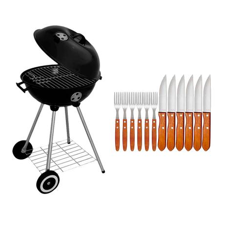 Kit Churrasqueira à Bafo Guarapari 003052+Conj Churrasco Garfo/Faca 12Pç 3931Mor é ruim? Kit Churrasqueira à Bafo Guarapari 003052+Conj Churrasco Garfo/Faca 12Pç 3931Mor é boa?