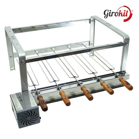 Kit Churrasqueira Giratória Inox Elétrica Bivolt 5 Espetos Girokit Menor preço em Kit Churrasqueira Giratória Inox Elétrica Bivolt 5 Espetos Girokit