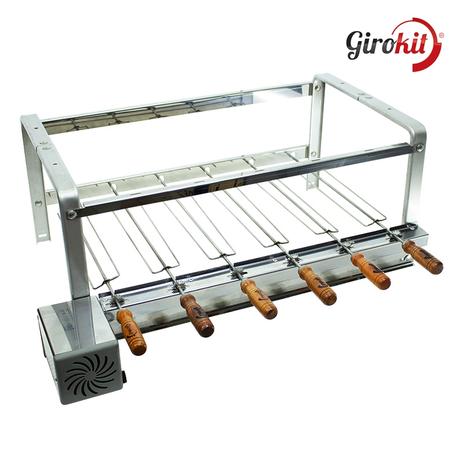 Kit Churrasqueira Giratória Inox Elétrica Bivolt 6 Espetos Girokit Menor preço em Kit Churrasqueira Giratória Inox Elétrica Bivolt 6 Espetos Girokit