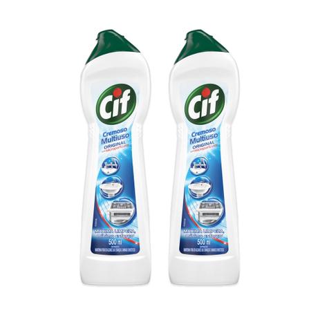 Kit Cif Cremoso Limpeza Profunda Branco 450ml 2 unidades Menor preço em Kit Cif Cremoso Limpeza Profunda Branco 450ml 2 unidades