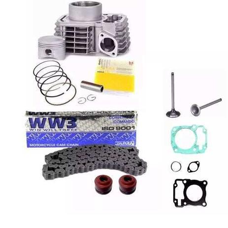 Kit Cilindro Titan 150 Fan 150 Bros 150 Motor Retentor Valvulas Corrente - Metal leve + outros Menor preço em Kit Cilindro Titan 150 Fan 150 Bros 150 Motor Retentor Valvulas Corrente - Metal leve + outros