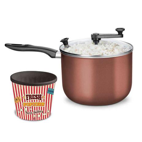 Kit Cinema Panela Pipoqueira Marrom e Pote de Pipoca Retro - Mta Menor preço em Kit Cinema Panela Pipoqueira Marrom e Pote de Pipoca Retro - Mta