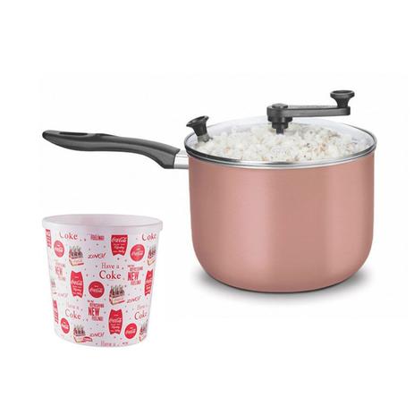 Kit Cinema Panela Pipoqueira Rosa e Pote Pipoca Coca Cola - Mta Menor preço em Kit Cinema Panela Pipoqueira Rosa e Pote Pipoca Coca Cola - Mta