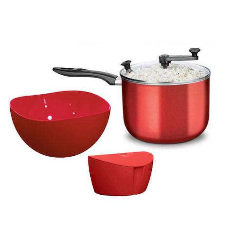 Kit Cinema Pipoqueira Balde de Pipoca e Saleiro Vermelho - Mta Menor preço em Kit Cinema Pipoqueira Balde de Pipoca e Saleiro Vermelho - Mta