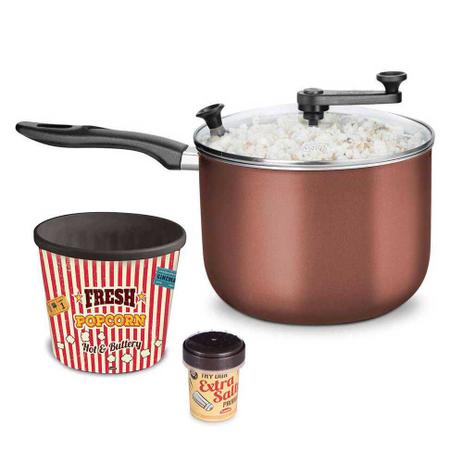 Kit Cinema Pipoqueira Marrom Pote de Pipoca Saleiro Retro - Mta Menor preço em Kit Cinema Pipoqueira Marrom Pote de Pipoca Saleiro Retro - Mta